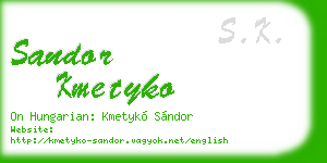 sandor kmetyko business card